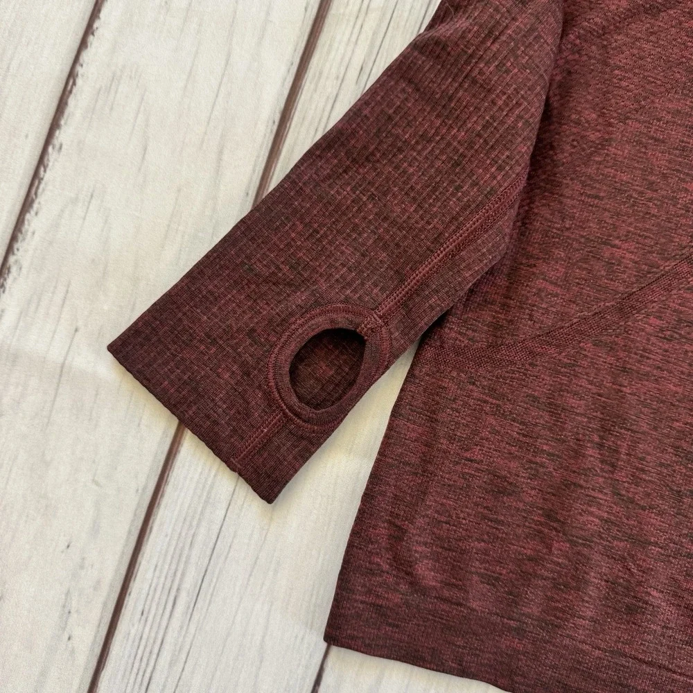 Lululemon Long Sleeve Swiftly Tech Women's Size 6 Heathered Red Running Gym Yoga